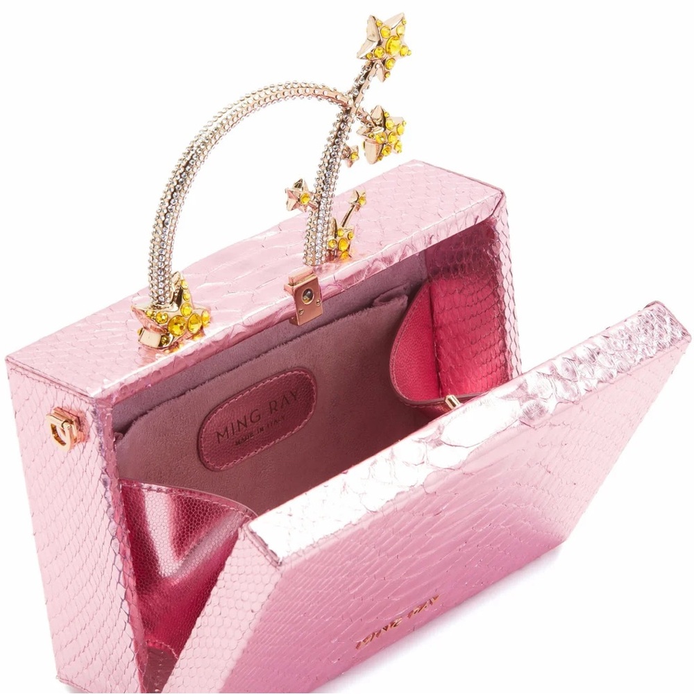 Pink Python Star-Studded Box Bag - Picture 3 of 8